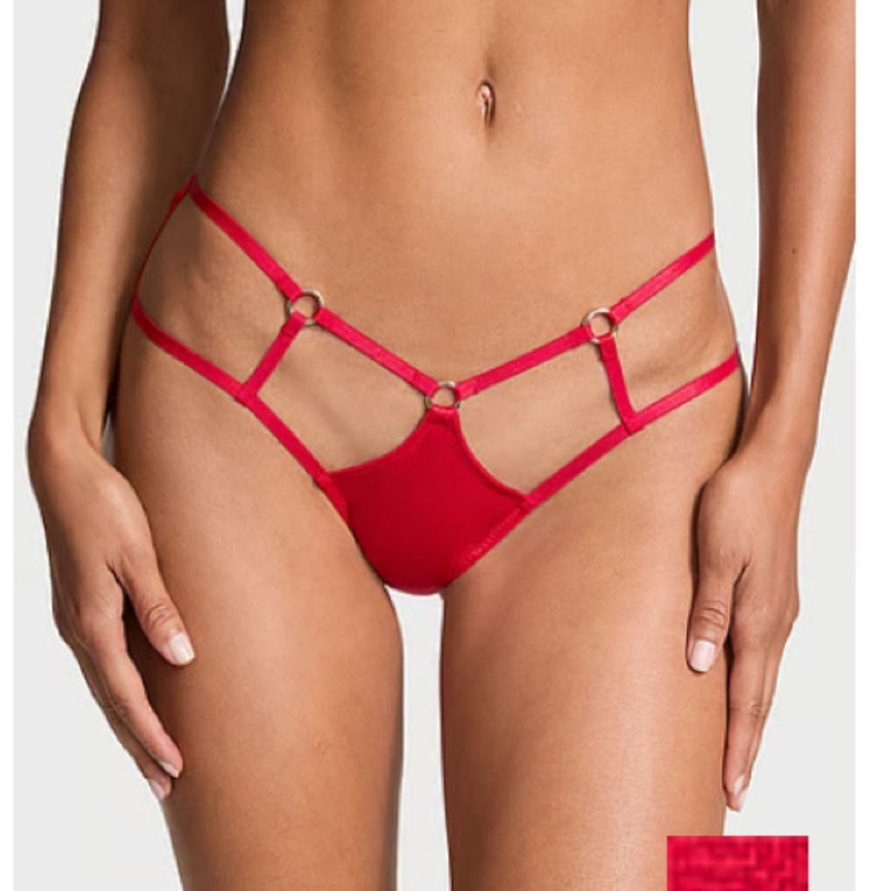 Red Strappy Women's Intimate- High Leg Cheeky Panty (Victoria’s Secret)